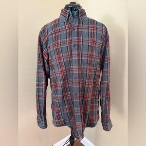 L.L. Bean Men's Plaid Shirt - Gray and Red